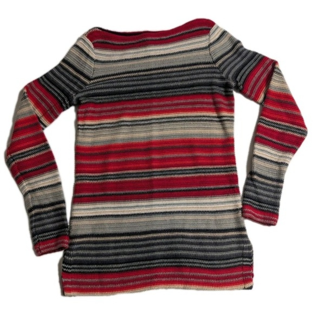 LAUREN Ralph Lauren Petite Striped Sweater Red Multi Size Petite XS